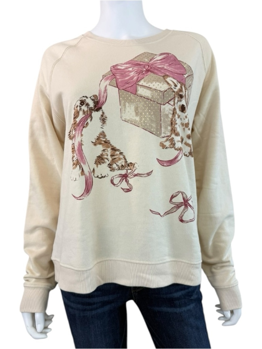 Maeve NWT Cream Animal Friends Crewneck Sweatshirt Size S O0701